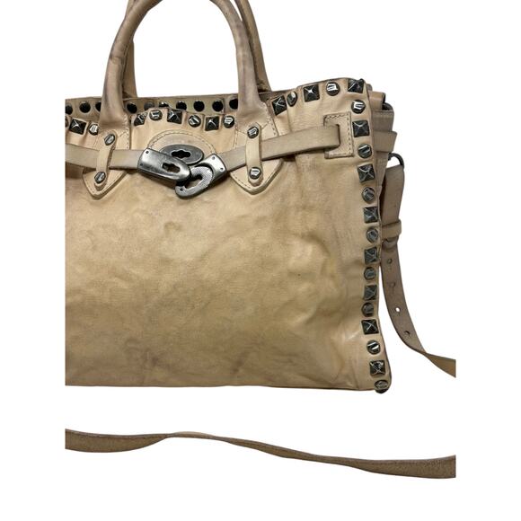 GIORGIO BRATO Beige Leather Studded Tote Bag - Picture 6 of 16